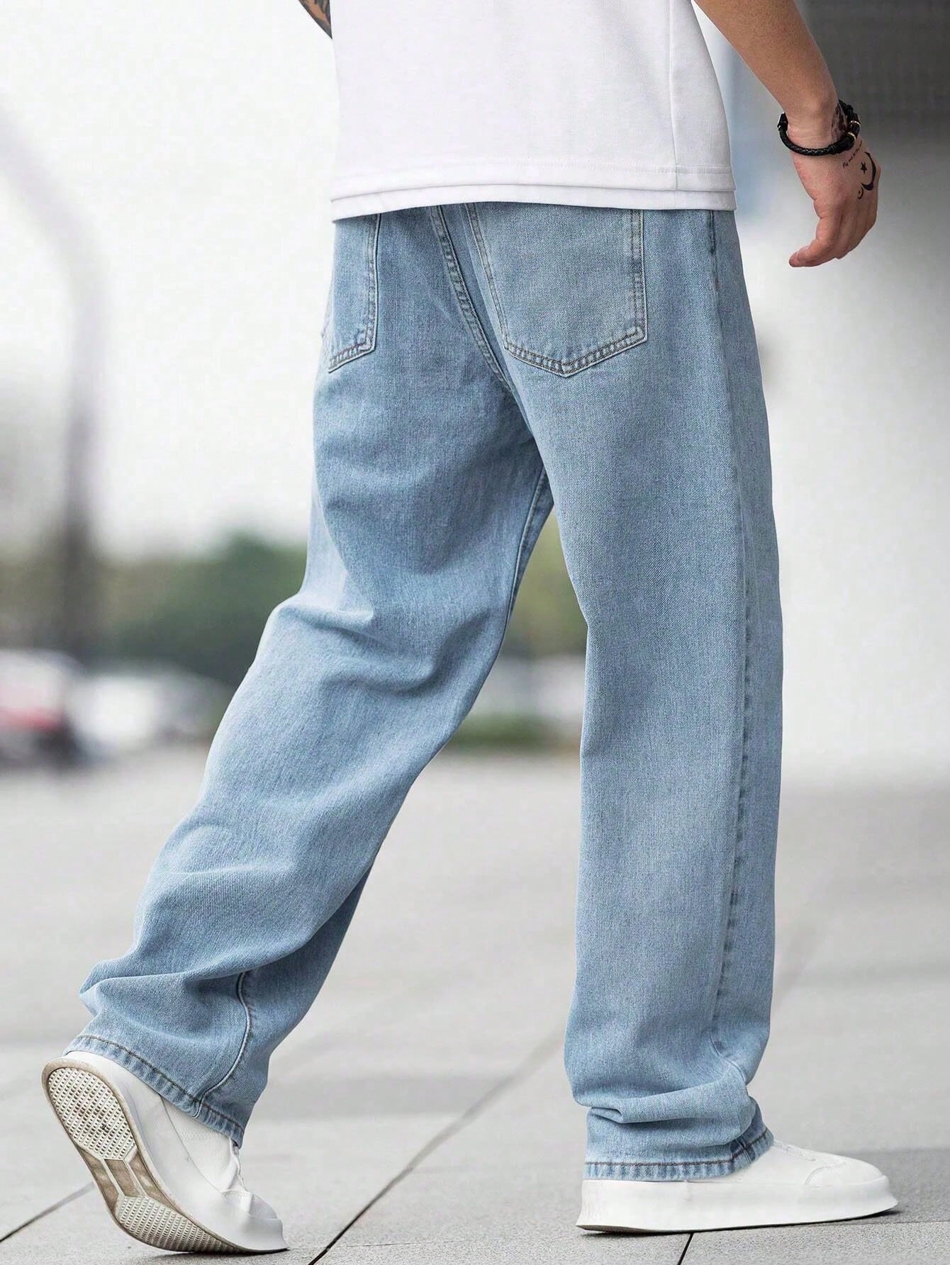 Slate Blue Baggy Fit Rigid jeans