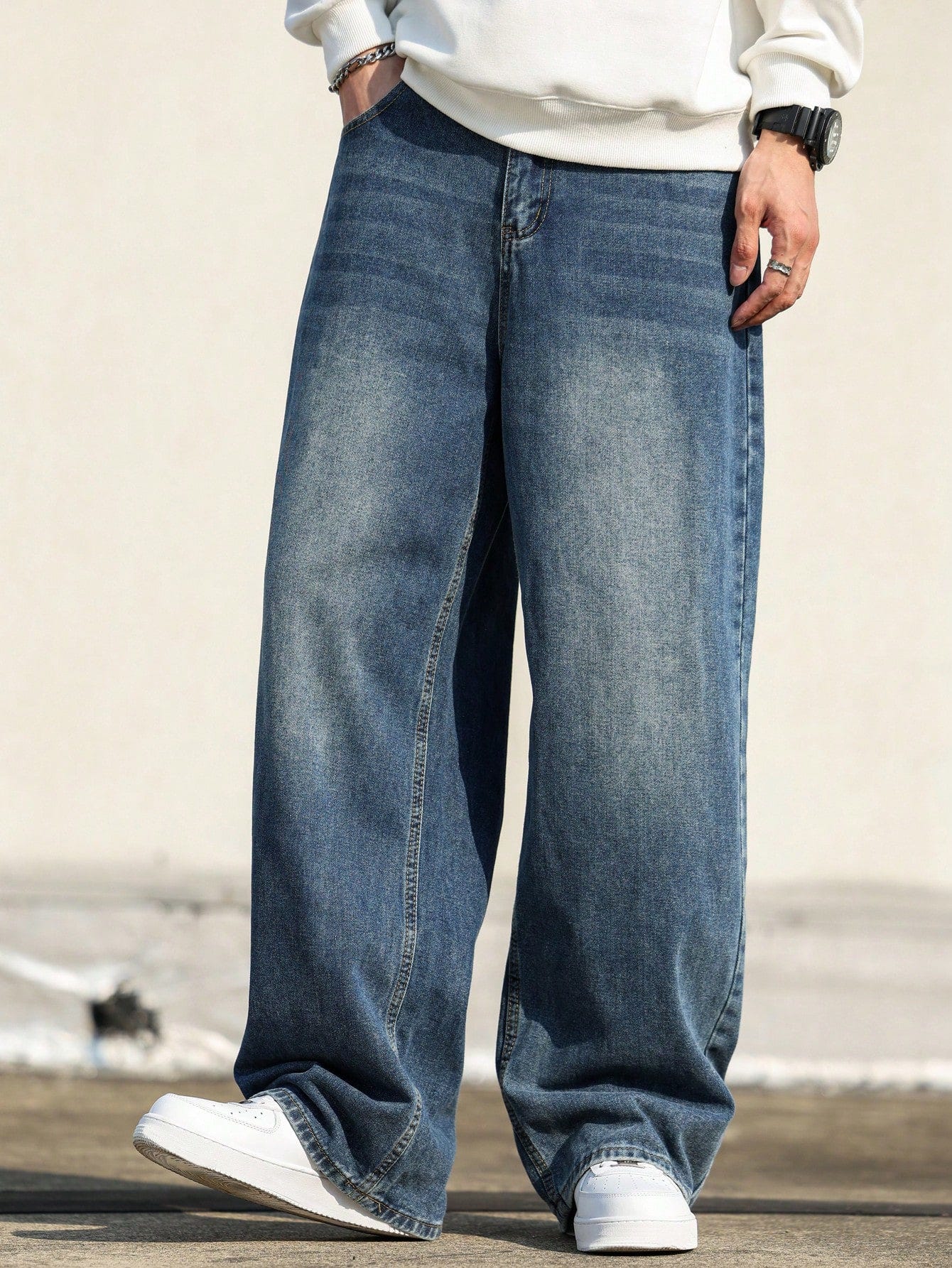 Phantom Blue Baggy Jeans