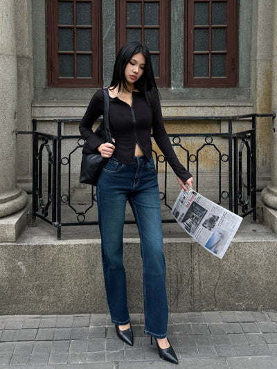 Copper Blue Loose Straight Fit Jeans