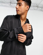 Party Button Up Satin Shirt