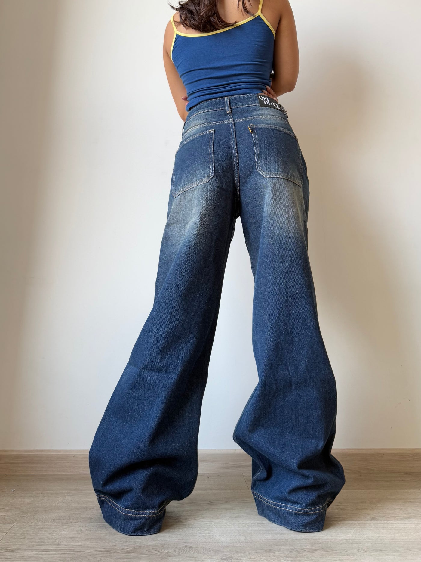 Y2k Old School Tinted Wash Baggy Wide leg Jeans