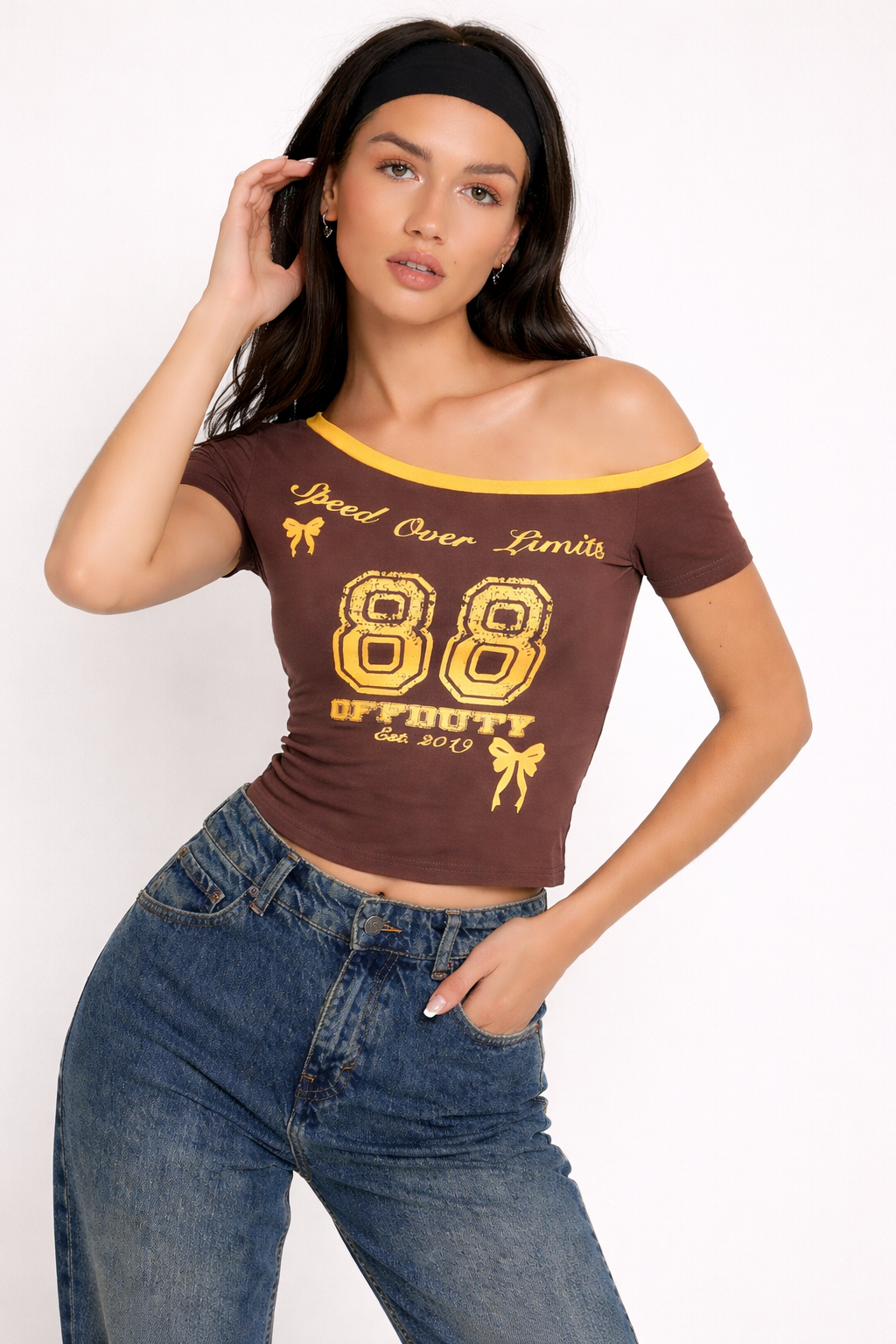 Speed Over Limit Off Shoulder Top