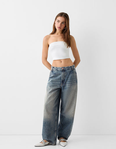 Faded Skater Fit Baggy Jeans