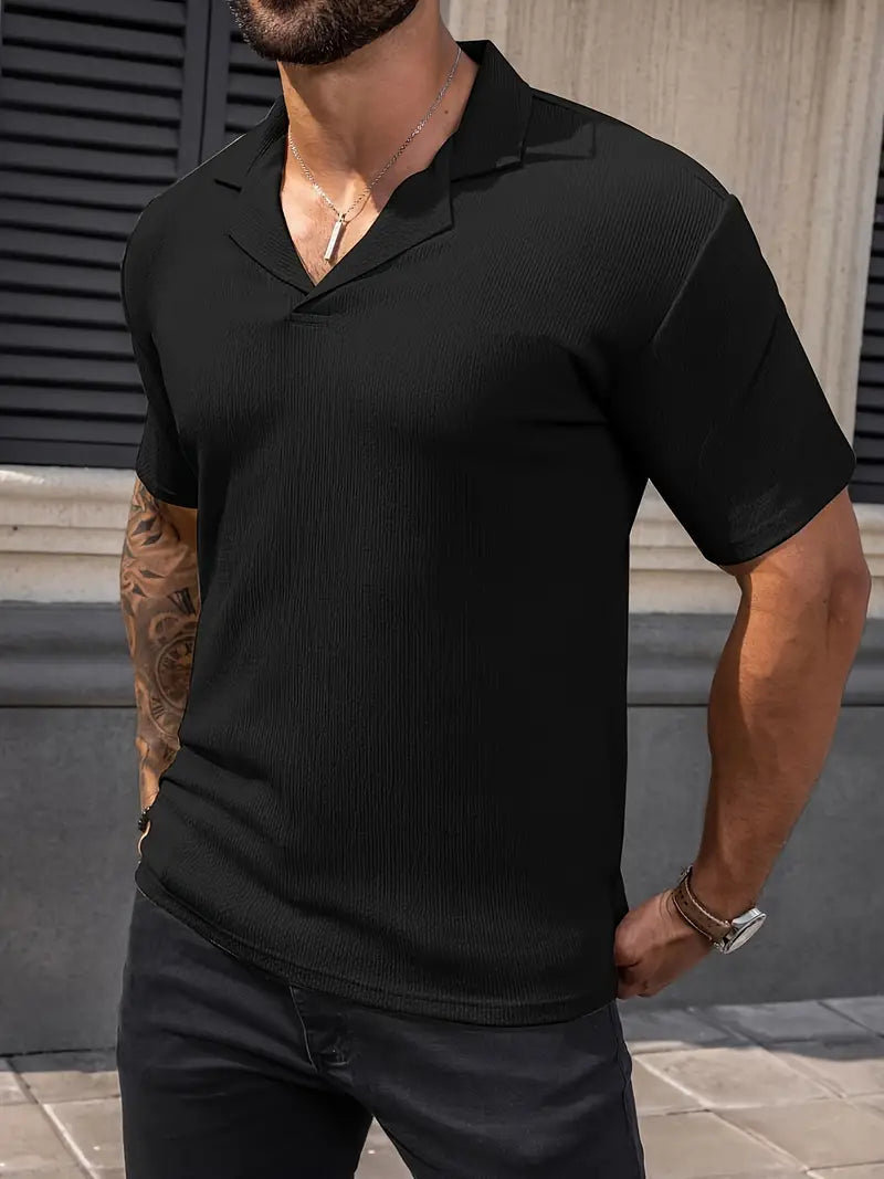 Chill Lapel Texture T- Shirt