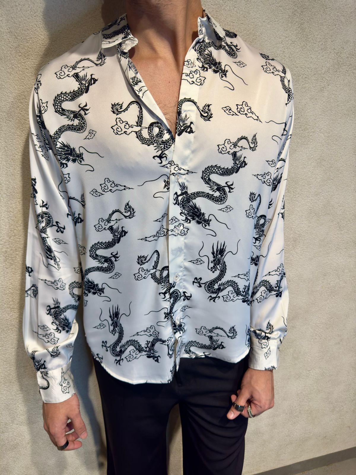 Mystic Dragon Print Full Sleeves Shirt