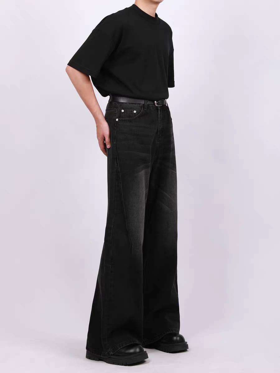 Black Dynasty Wash Straight A Line Jeans