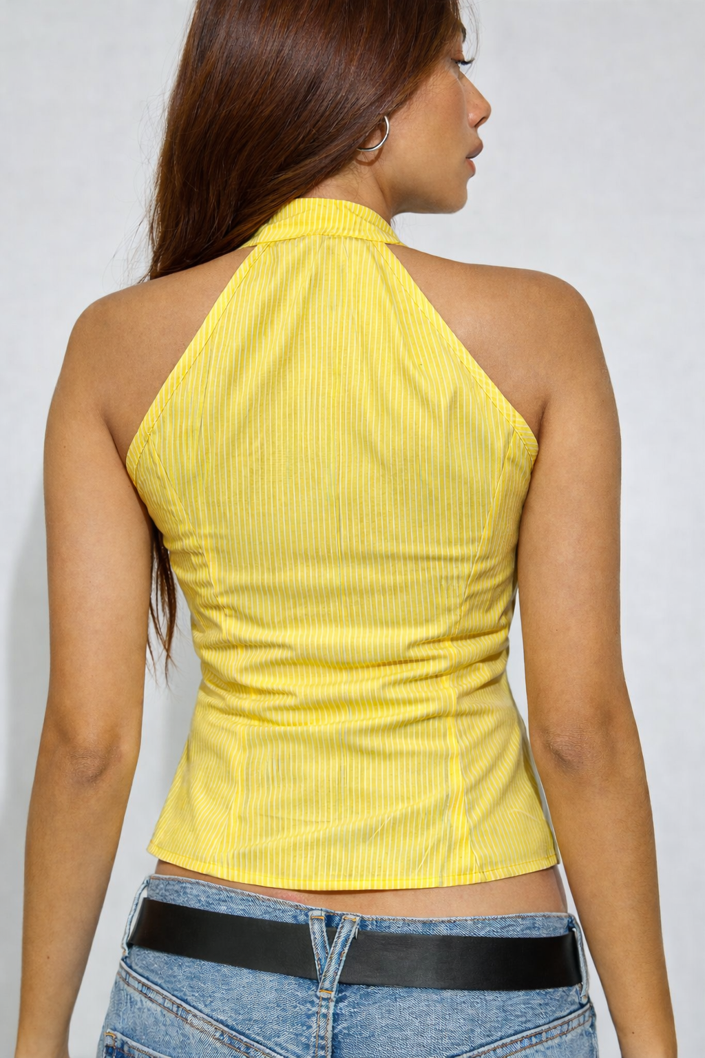 Stripe Moment Halter Shirt