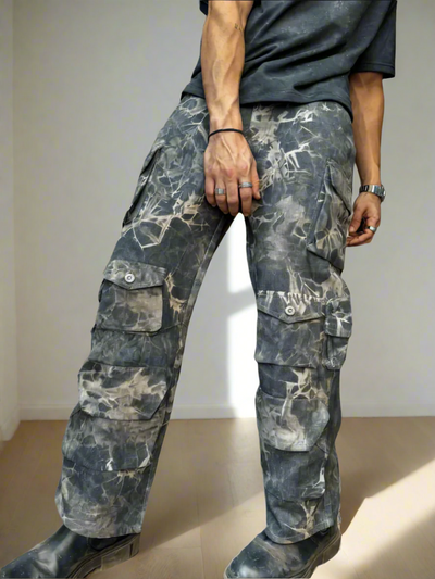 Bleach Flake Cargo Denim