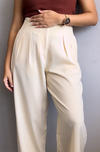 Pleated Detail High Waist Pants