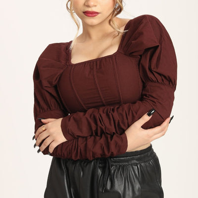 Cinnamon Queen Sleeves Corset Top