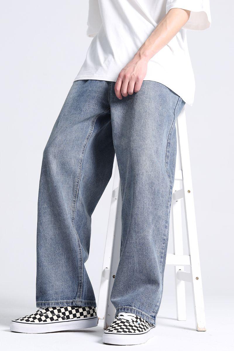 Retro Blue Wash Baggy Jeans – Offduty India