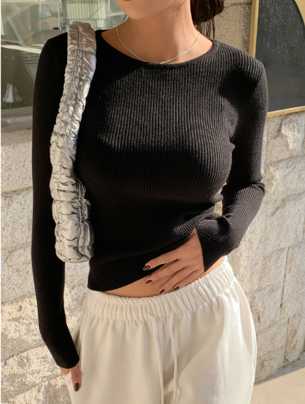 Soft Touch Rib Long Sleeve Top