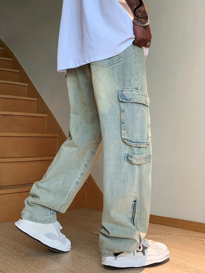 Men's Casual Street Style Distressed Baggy Jeans