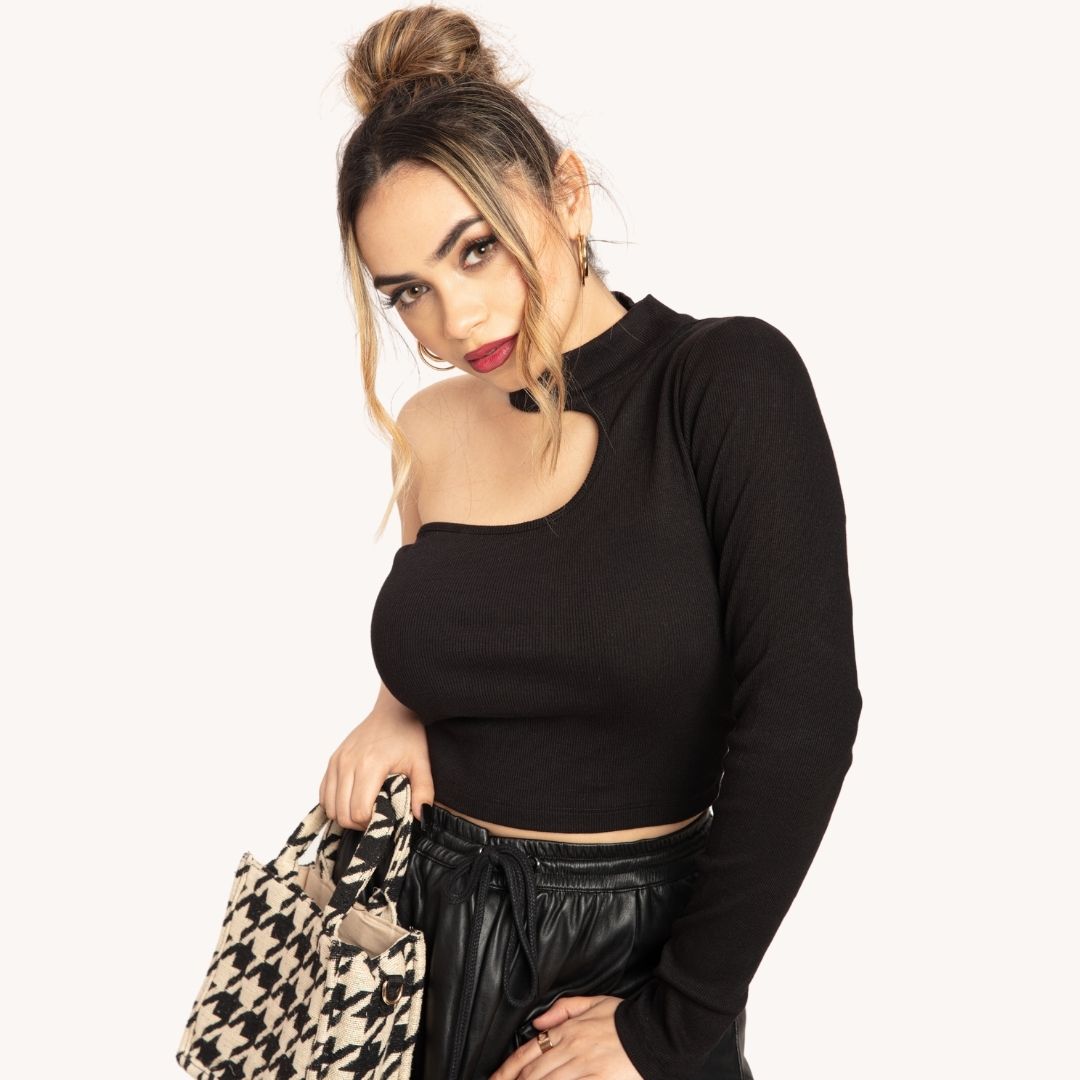  オフショル Track Top One Shoulder ONE-SHOULDER TOP | Brown | .OBJECT CI France