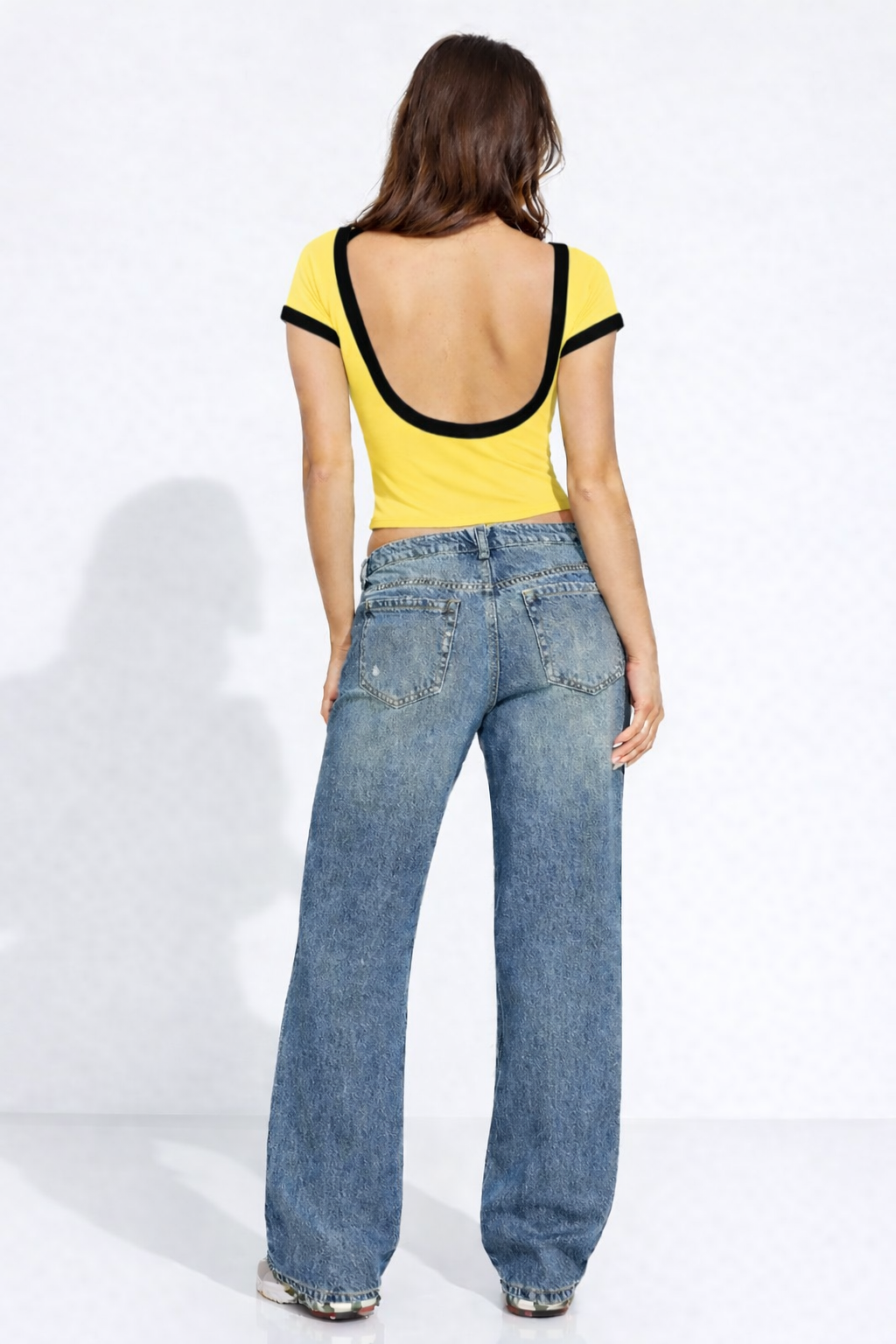 Contrast Soft Touch Scoop Neck Tee