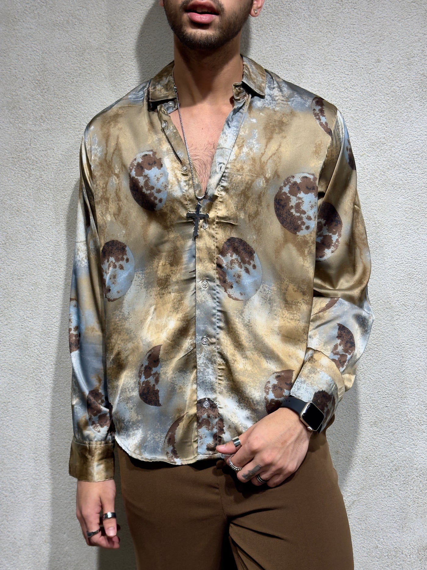 Cosmic Universe Print Full Sleeves Shirt