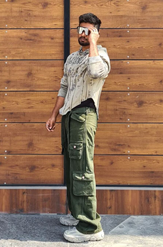 Baggy olive cargo pants Clearance