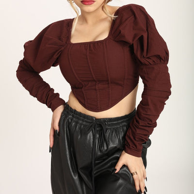 Cinnamon Queen Sleeves Corset Top