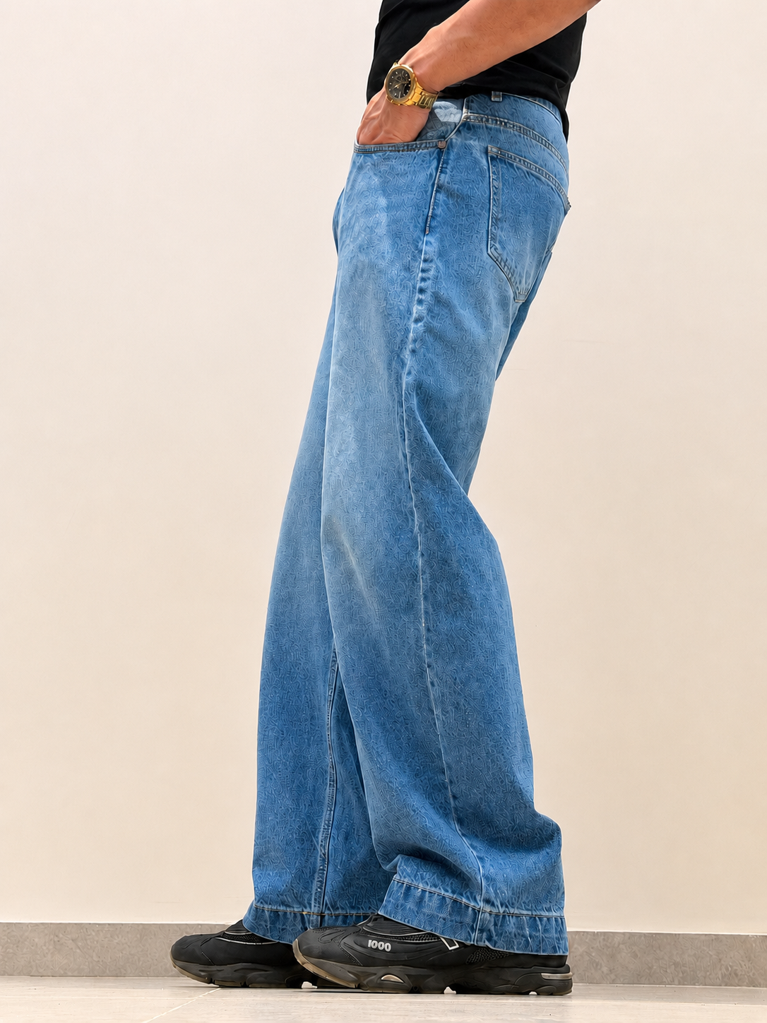 Glitch Blue Japan Baggy Jeans