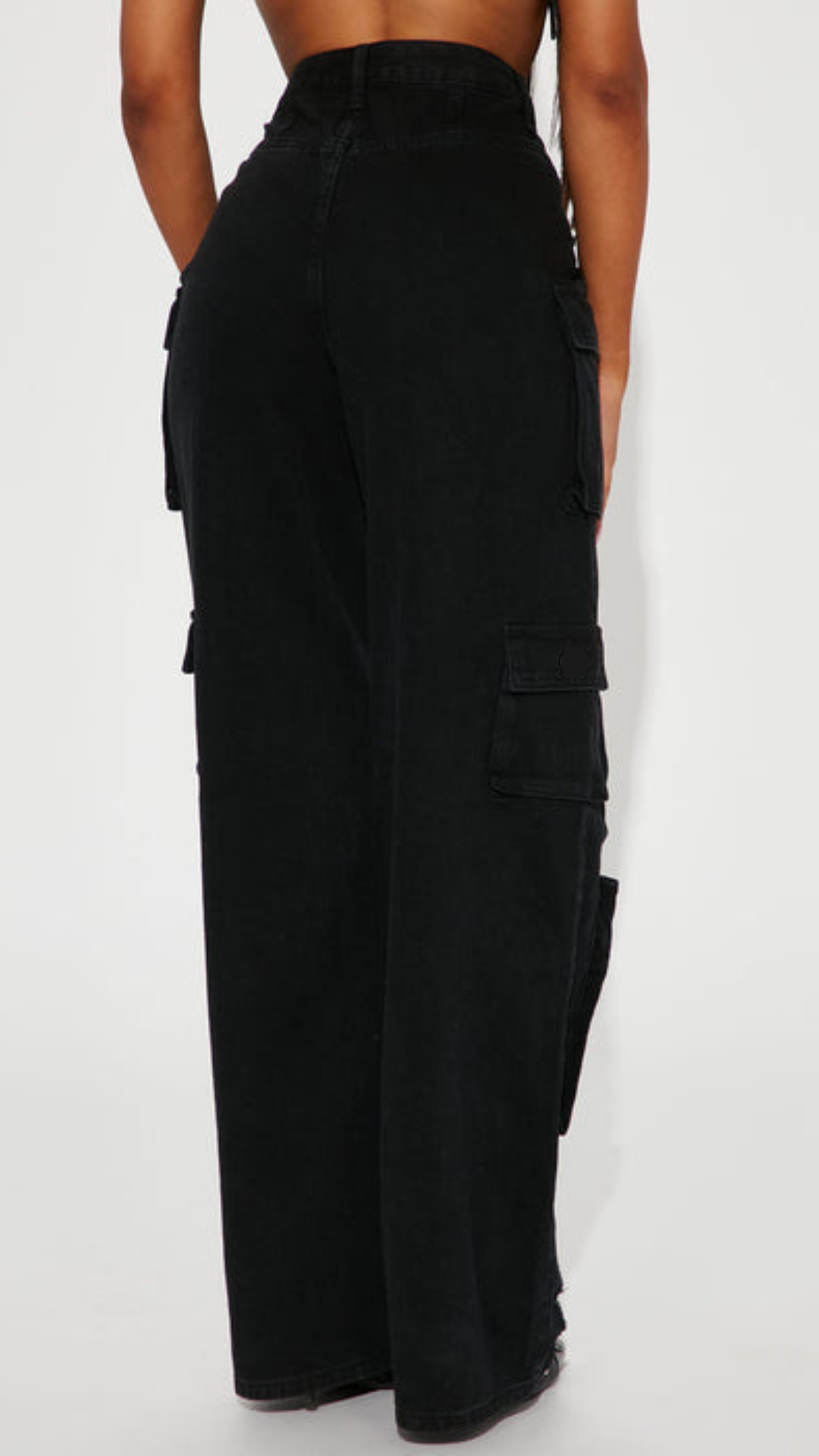 Black Distress Cargo Pants