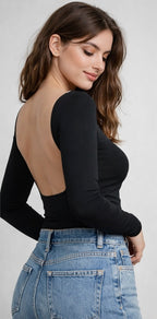 Backless Long Sleeve Top