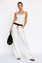 Drawstring Wide Leg Pants