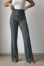 Polished Linen Flared Tailored Pants