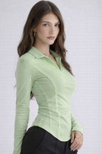 Princess Seam Collared Top