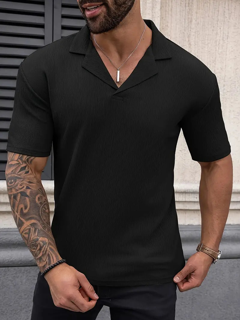 Chill Lapel Texture T- Shirt