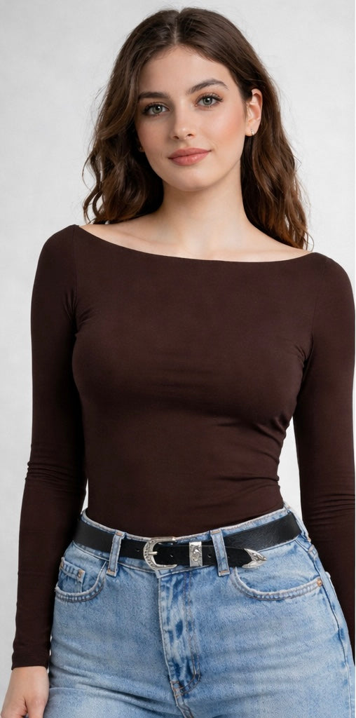 Backless Long Sleeve Top