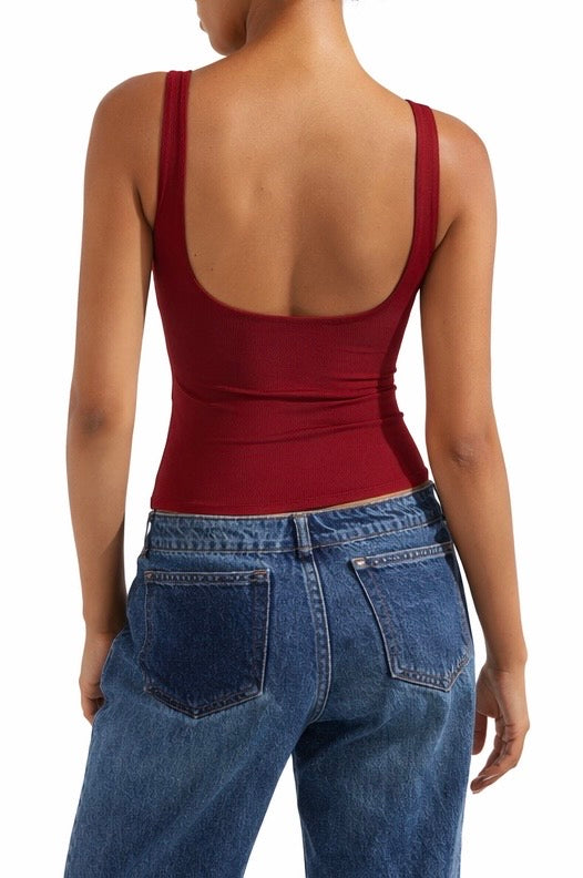 Backless Thread Top Soft Backless Boat Neck Tank Top – Offduty India