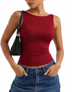 Soft Backless Boat Neck Tank Top