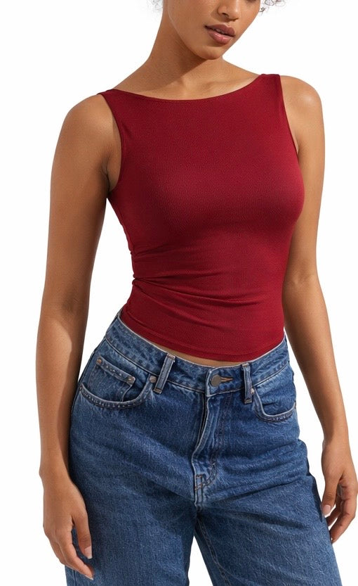 Soft Backless Boat Neck Tank Top – Offduty India