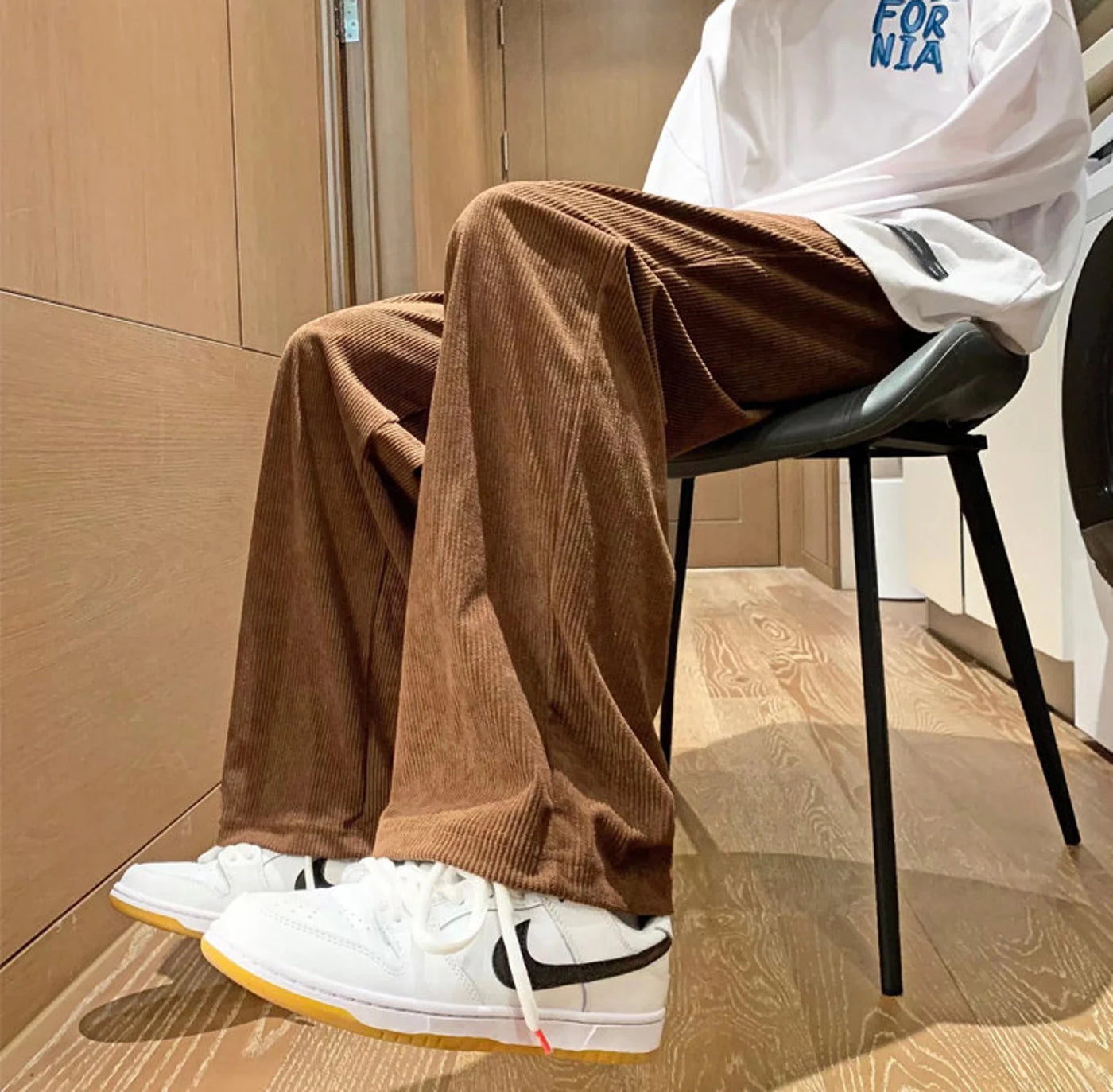Corduroy top jogger pants