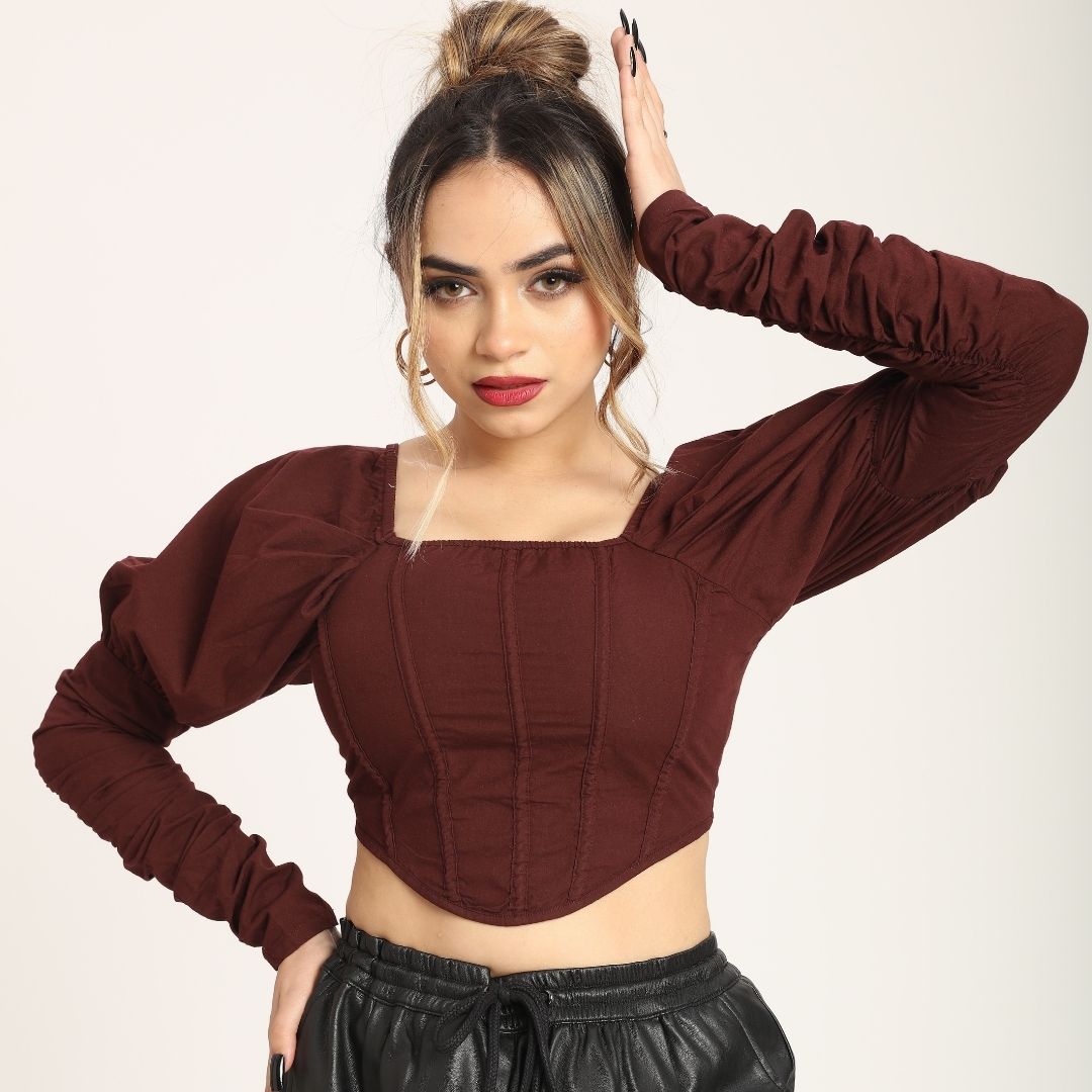 Cinnamon Queen Sleeves Corset Top