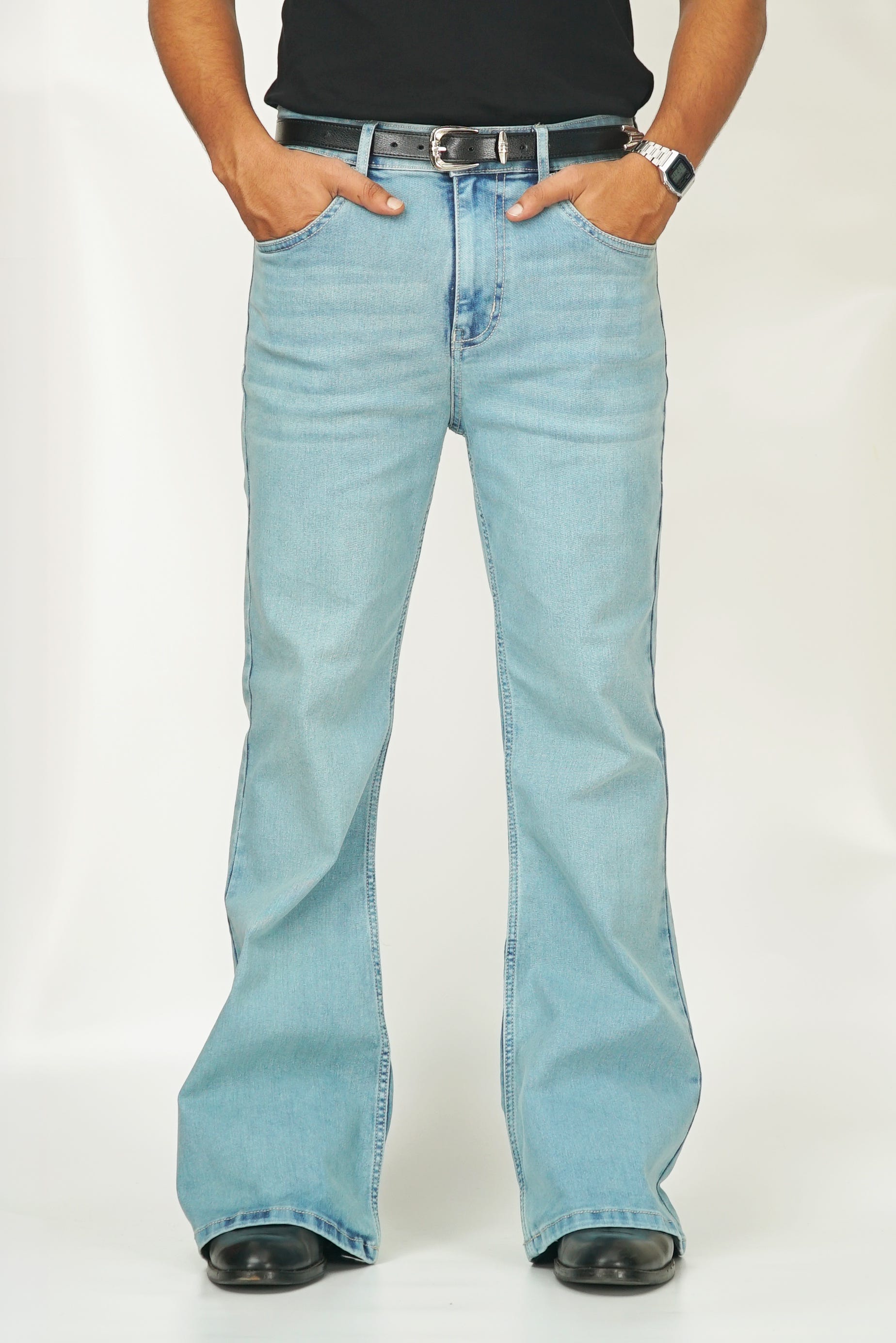 Classic Mist Blue Bootcut Jeans