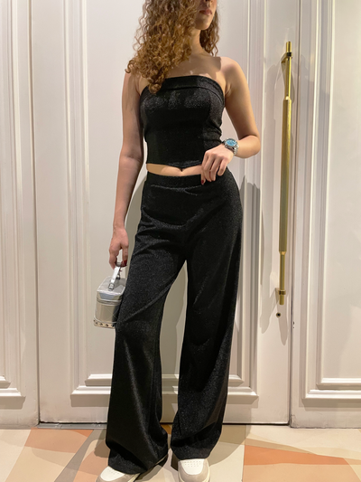 Glitter Dust Stretch Wide Pants