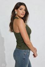 Collared Pin Up Vest Top