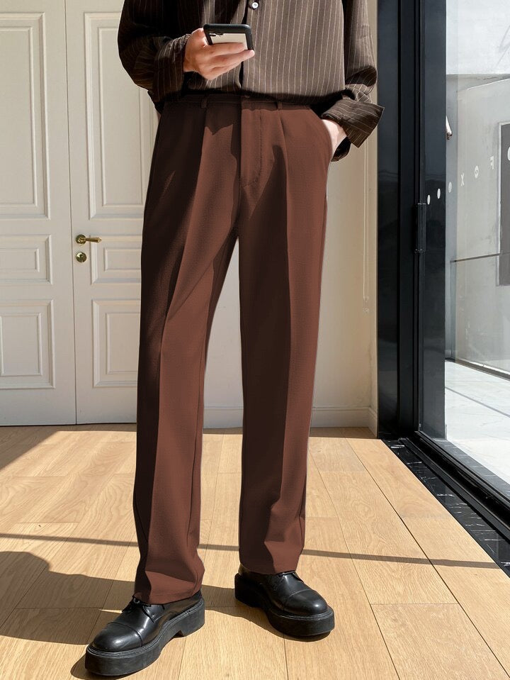 Men Semi Formal Straight Fit Korean Pants – Offduty India