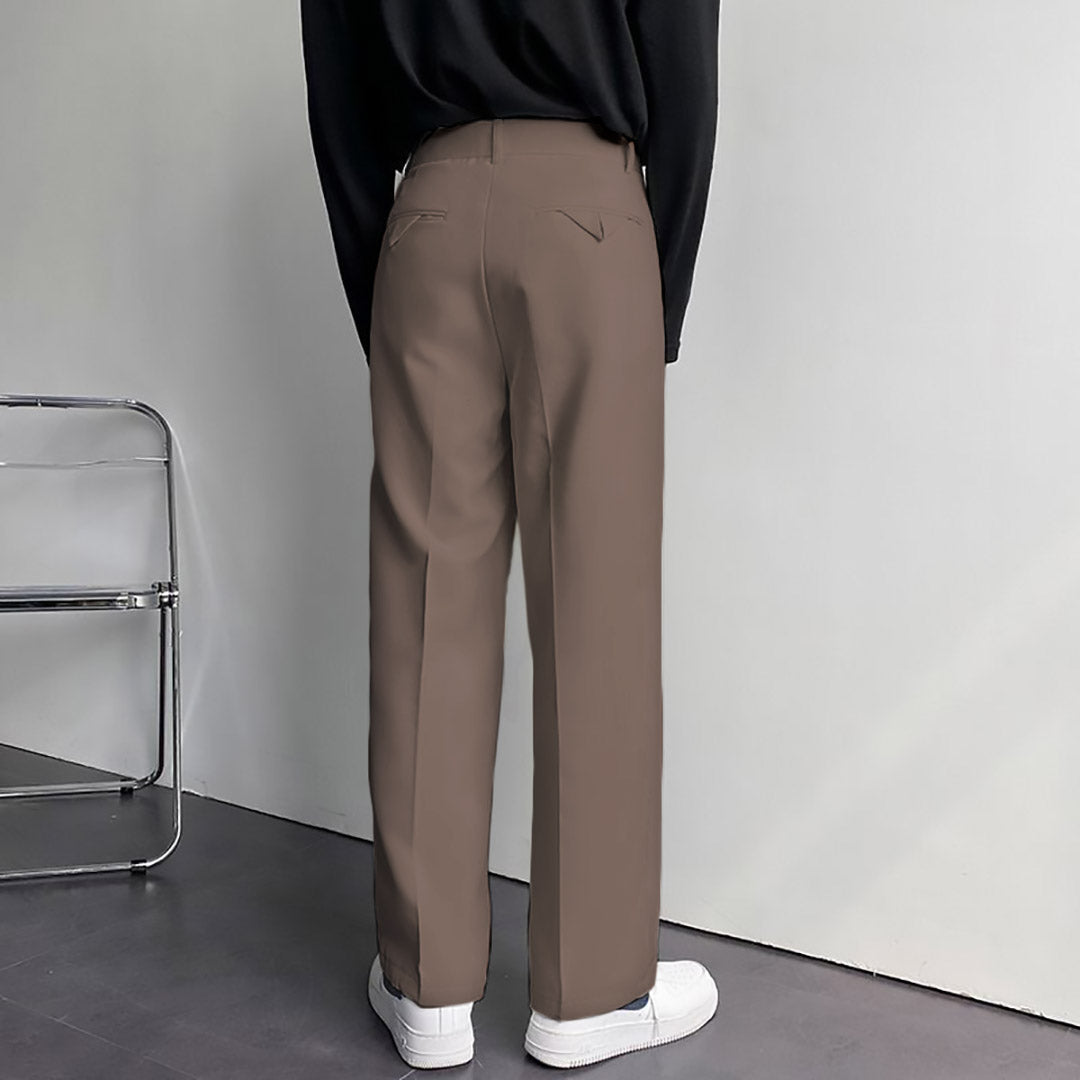 Men's Pants Korean Fashion Slim Fit Business Casual Long Trousers Summer  Size D | eBay