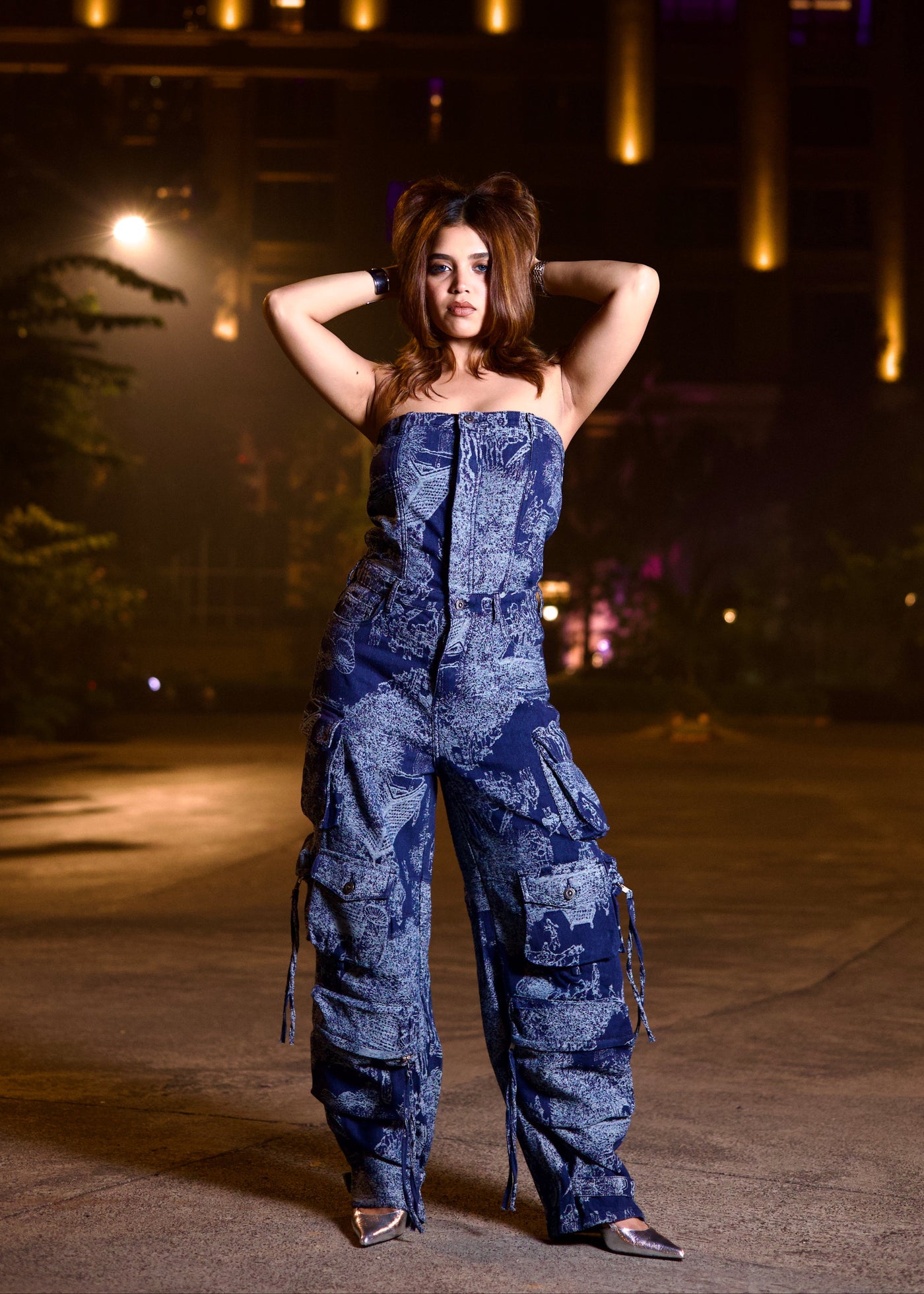 Milan High Street Jacquard Utility Jumpsuit – Offduty India