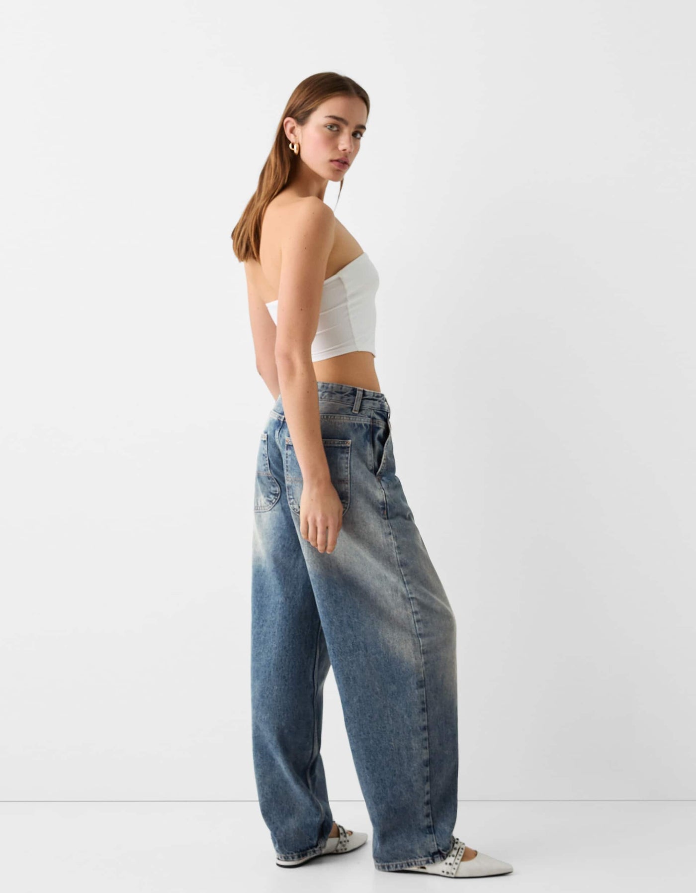 Faded Skater Fit Baggy Jeans