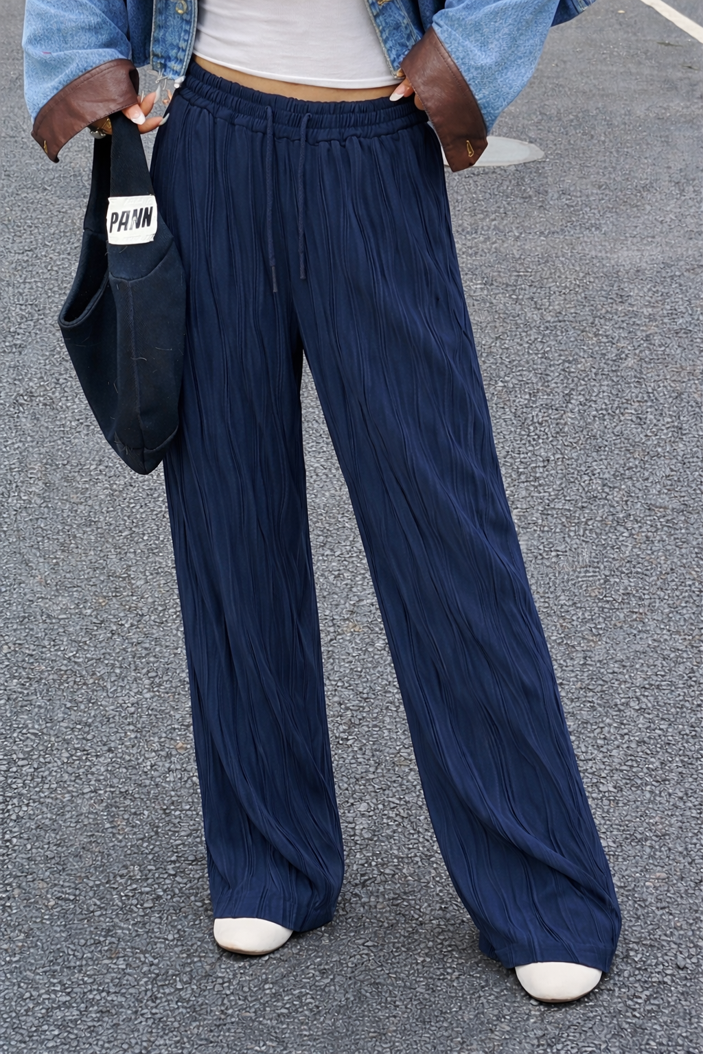 Surface Wave Texture Baggy Joggers