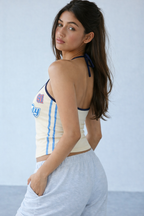 Off Duty Era Tie Up Halter Top