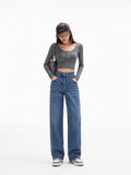 Coastal Blue Cross Belt Straight Fit Jeans