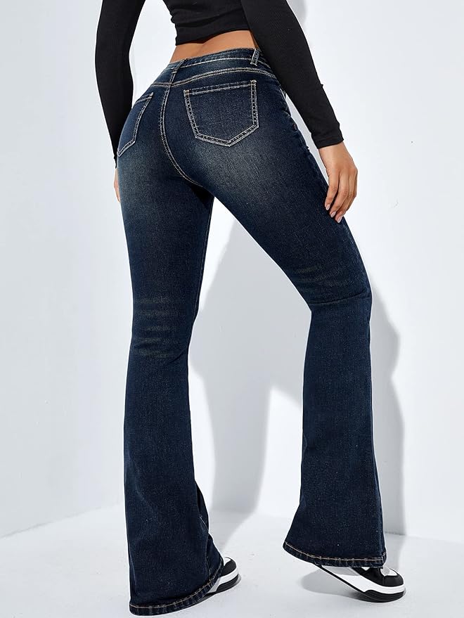 Deep Blue Flare Bootcut Jeans