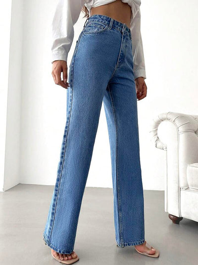 Wide Leg High Rise Jeans