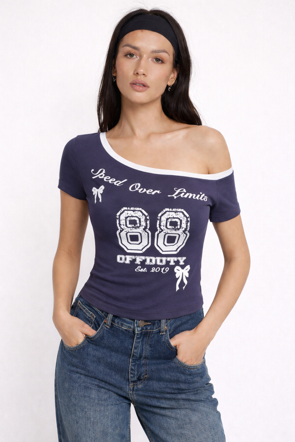 Speed Over Limit Off Shoulder Top