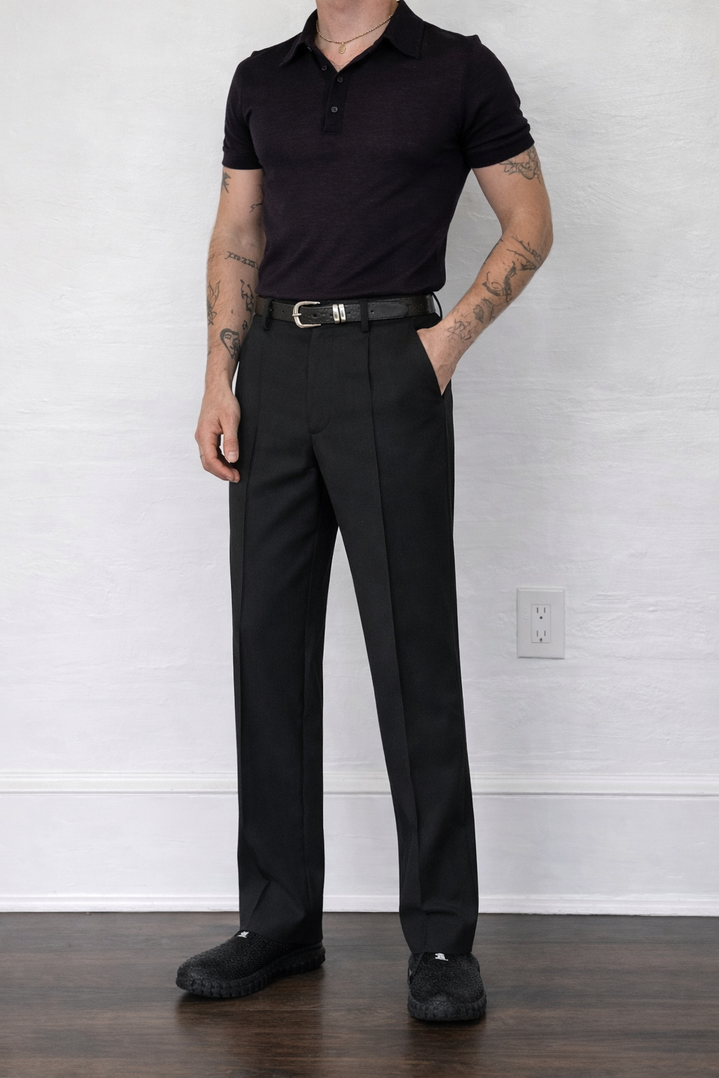 Straight Korean Pin-Tuck Pants
