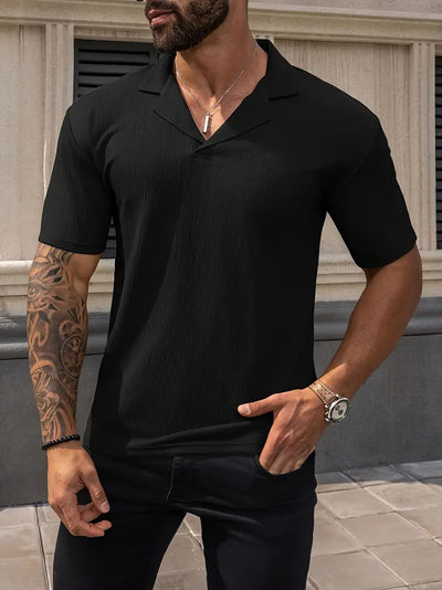 Chill Lapel Texture T- Shirt